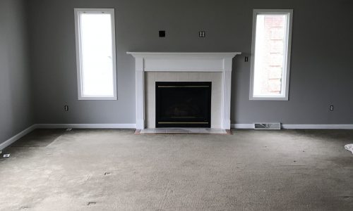 Interior Walls & Fireplace Area After