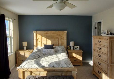 Bedroom Accent Wall in Warm Blue