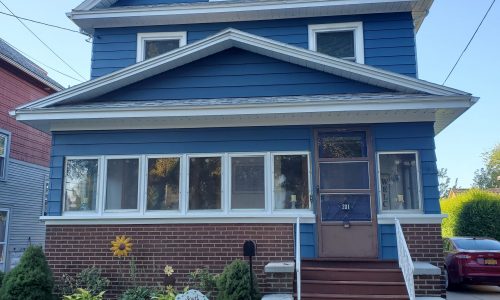 Blue and White Exterior