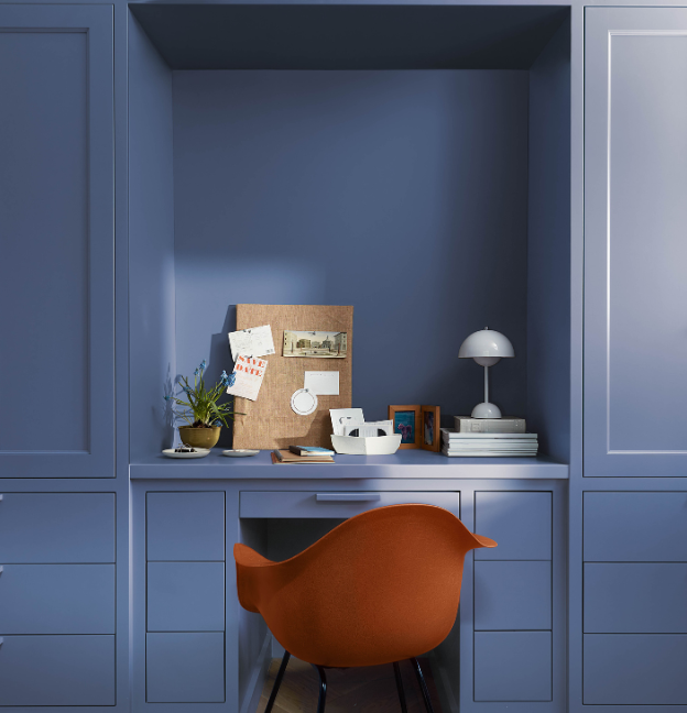 blue nova by sherwin williams in home office