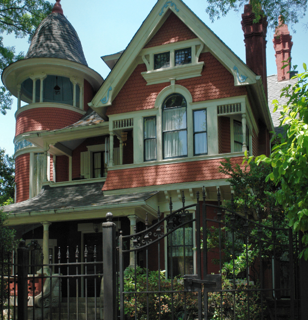red victorian historical home