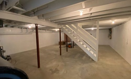 Unfinished Basement With Painted Walls