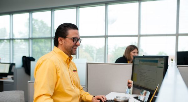 Man working at a computer