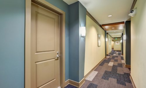 Off-Blue Apartment Hallway