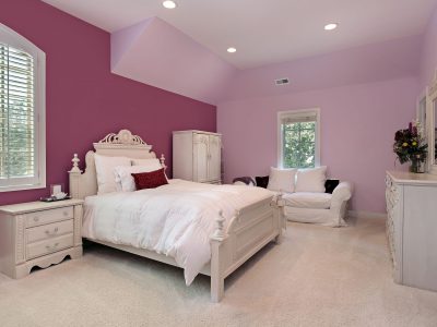 pink painted kids room