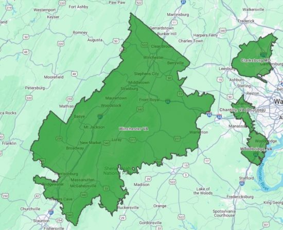 northern va franchise for sale - map of area