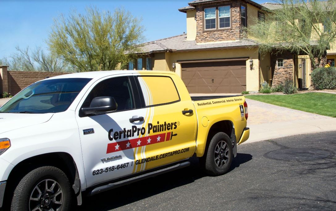 certapro truck outside stucco home