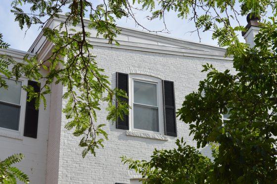 white brick exterior