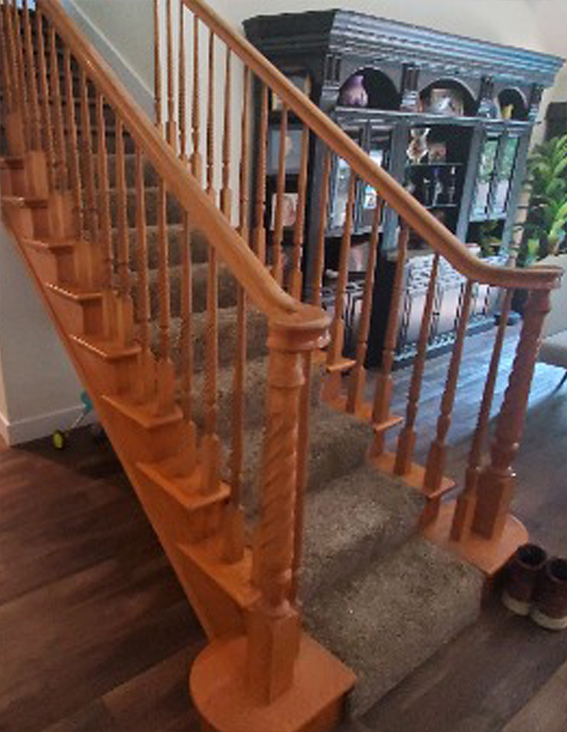 staircase before painting