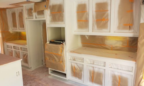 Cabinet Painting Prep & First Coat